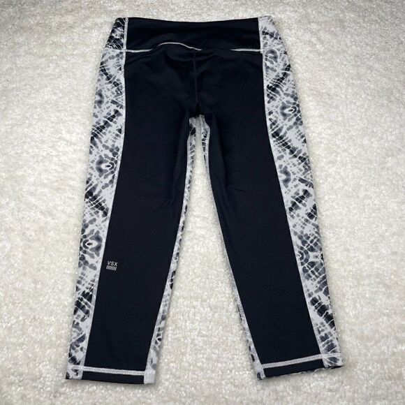 Victoria's Secret Sport Knockout Capri Black White Tie Dye - Picture 3 of 11